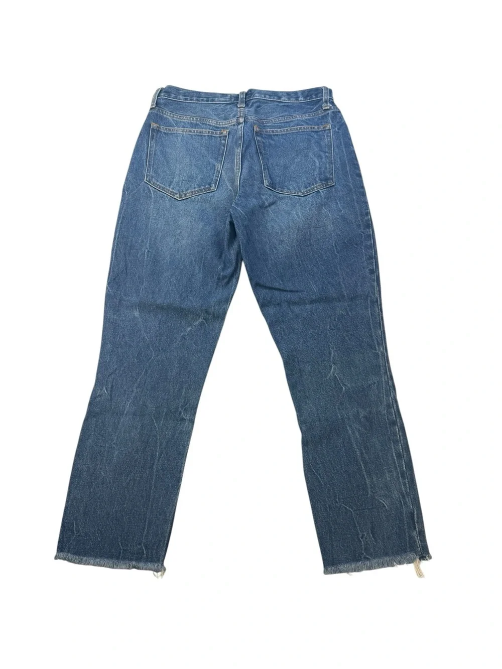 Abercrombie & Fitch Mom Jean Distressed Mid-Blue Straight-Leg Denim Size 6 / 28‎